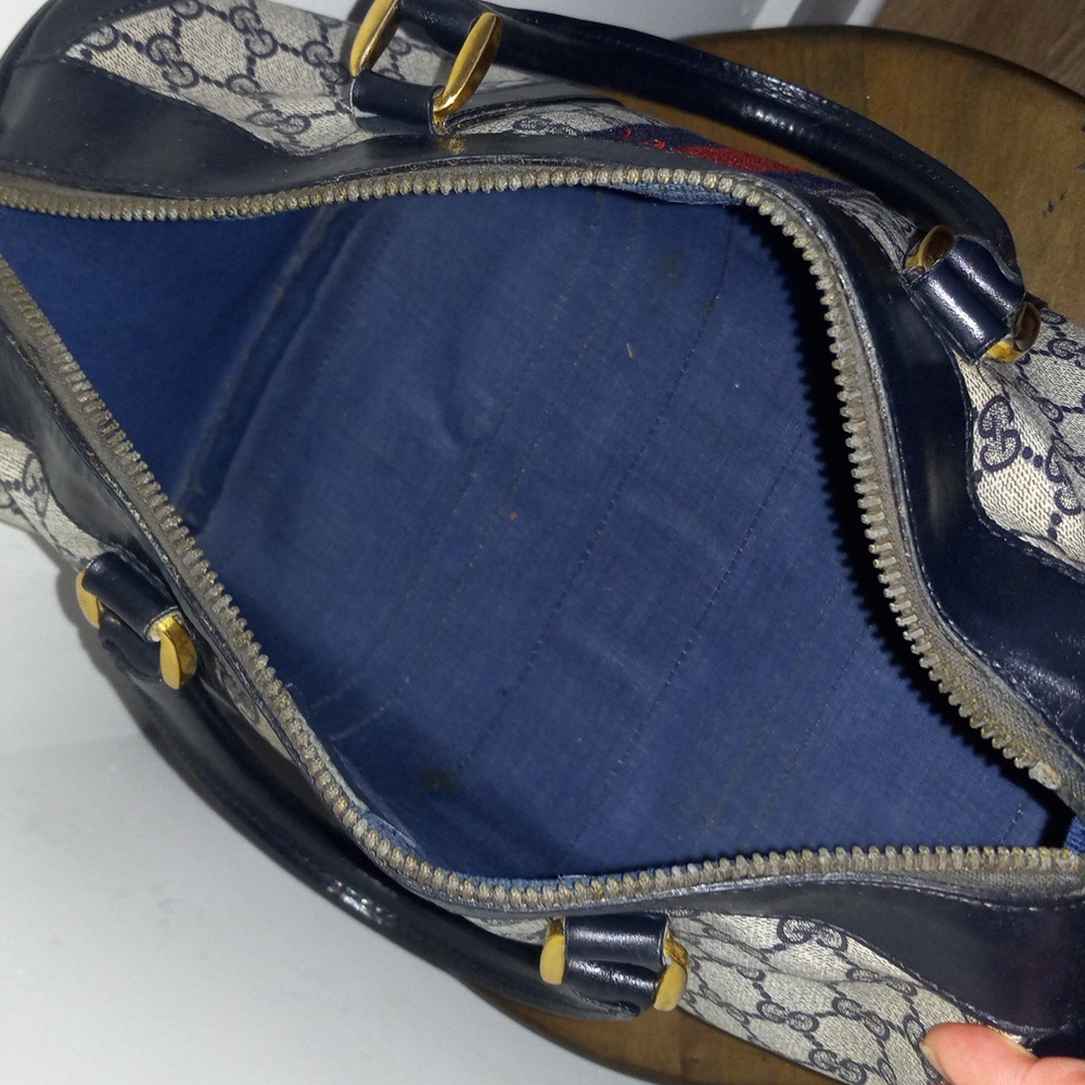 Authentic Vintage Gucci GG Monogram Supreme Sherry Web Ophidia Boston Doctor Bag - Picture 10 of 14